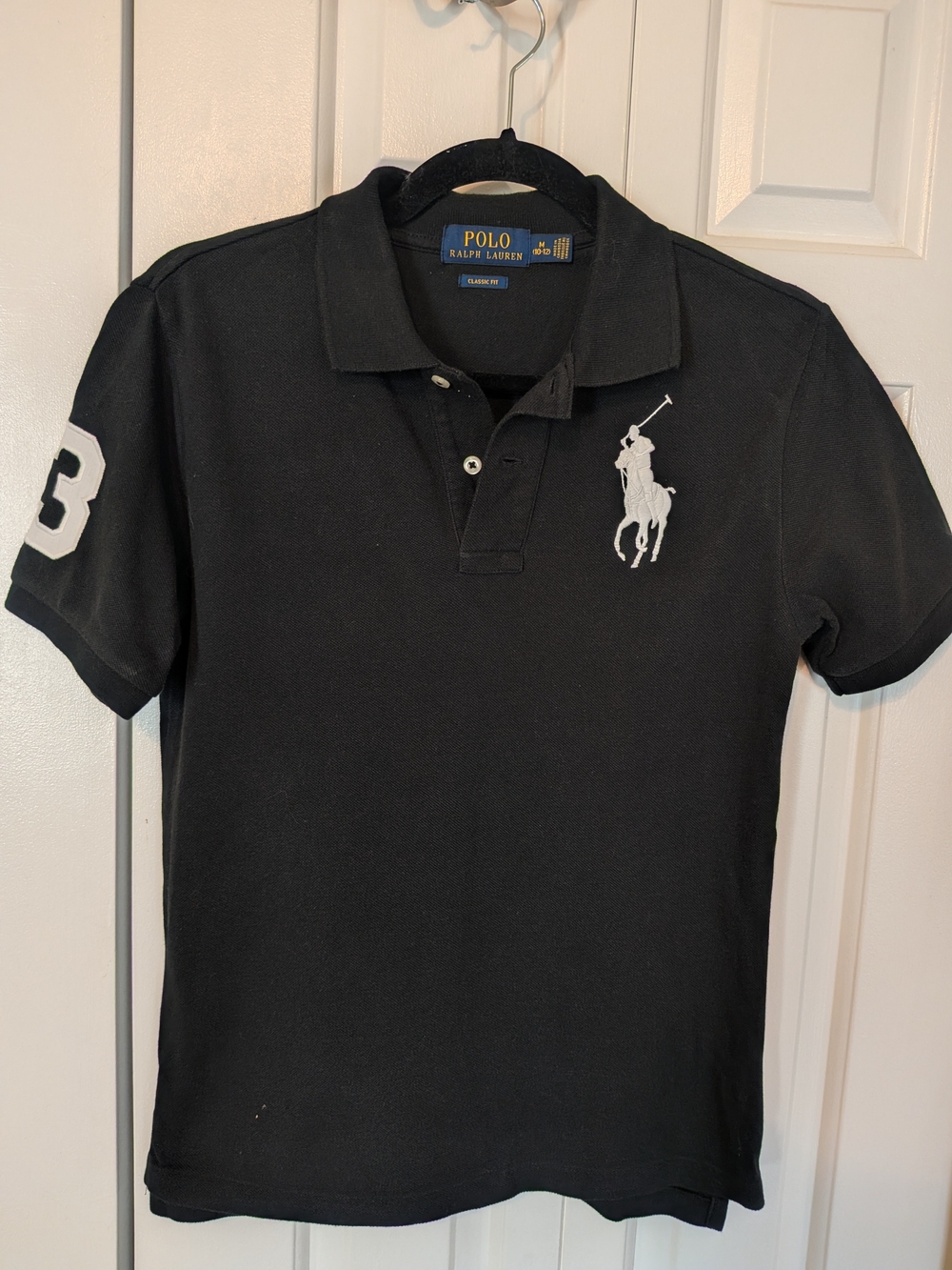 Polo by Ralph Lauren Black Polo with White Pony Logo (EUC)